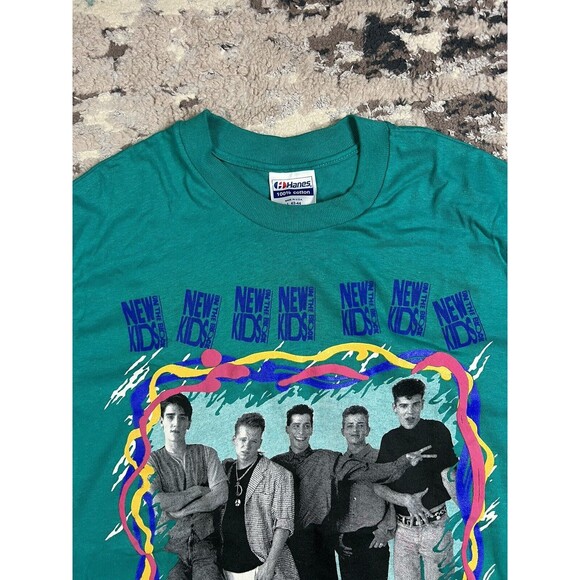 VTG New Kids on the Block 1989 90s Sold Out Tour Single Stitch T-Shirt Sz L EUC - Picture 5 of 14